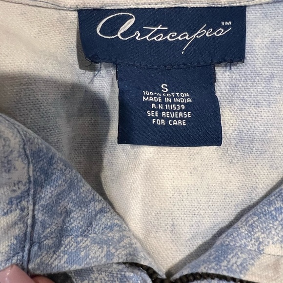 Vintage Artscapes Cotton Painted Light Jacket Women's - Picture 4 of 5